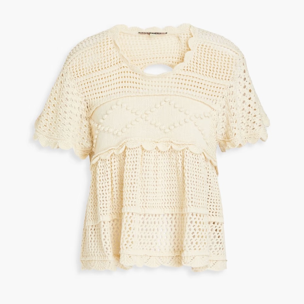 Women’s Alexa Chung Crochet Short Sleeve Top